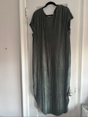 Sabina Musayev olive textured midi dress originally purchased at Anthropologie